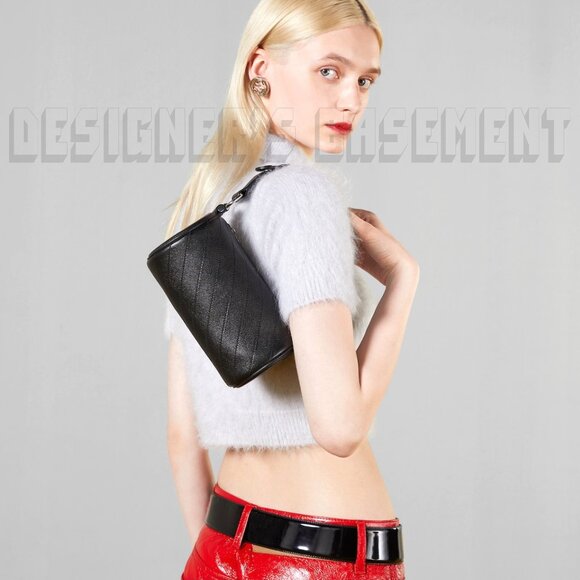 GUCCI black BLONDIE MINI Matelasse Leather Cylinder Interlocking G charm Bag +π - Picture 7 of 11